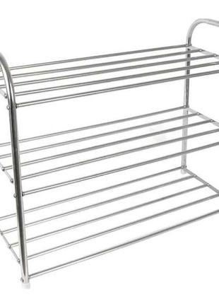 Полиця для взуття 3-яр. 60*50*24см, до12 пар взуття нержавіюча сталь тм eco fabric