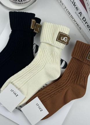 Шкарпетки носки від ugg з відворотом та логотипом ugg
