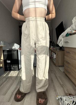 H&m брюки брюки брюки клеш бежевые светлые кюлоты