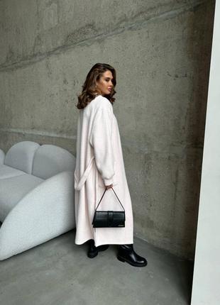 Теплый кардиган с поясом ворс