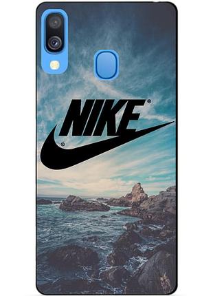 Силиконовый бампер чехол для samsung a40 2019 galaxy a405f с рисунком nike