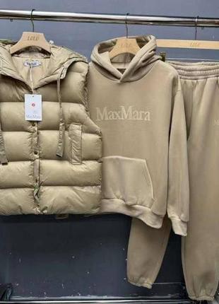 Костюм тройка теплый в стиле max mara люкс качество 4 цвета6 фото