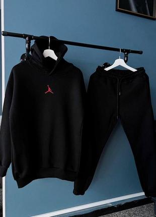 Брендовый мужской спортивный костюм air jordan в черном цвете