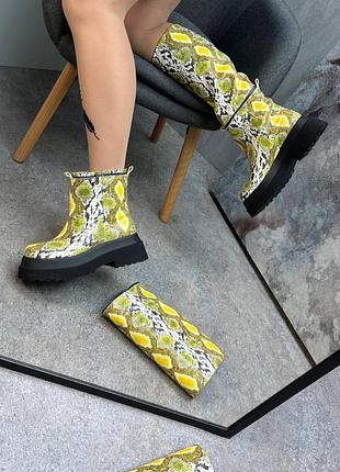 Сапоги трансформеры из натуральной итальянской кожи под рептилию женские