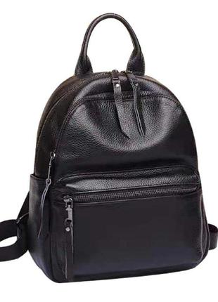 Жіночий рюкзак із натуральної шкіри чорний 78011a