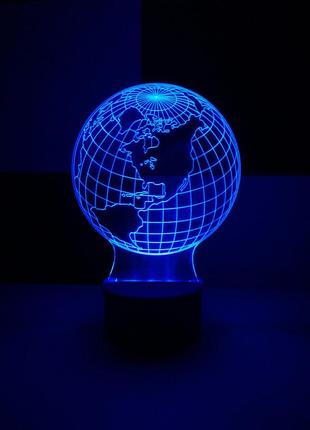 3d-светильник глобус, 3д-ночник, несколько подсветок (батарейка+220в), подарок туристу