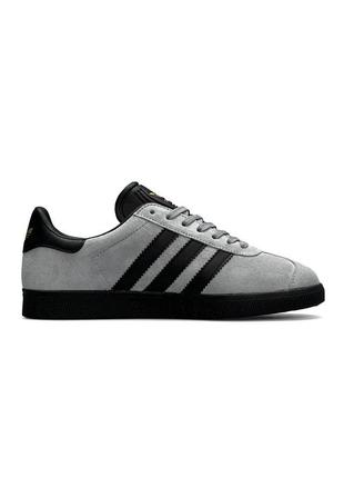 Мужские качественные кроссовки adidas gazelle gray black,прочные и легкие,кроссовки классика,спортивные комбин8 фото