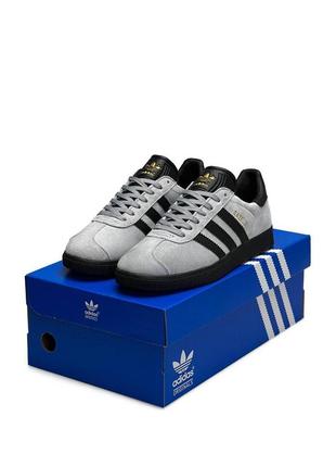 Мужские качественные кроссовки adidas gazelle gray black,прочные и легкие,кроссовки классика,спортивные комбин4 фото