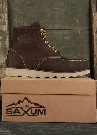 Ботинки демисезонные saxum worker eu 42/us 8.5/uk 7.5 dark brown8 фото