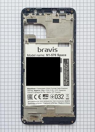 Рамка дисплея bravis n1-570 space для телефона оригинал с разборки