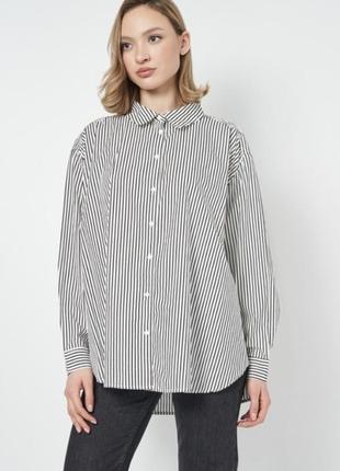 H&m женская рубашка блуза блузка в полоску оверсайз бренд h&m, р.хs8 фото
