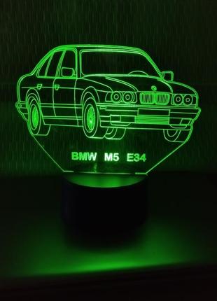 3d-светильник бмв м5 е34 bmw, 3д-ночник, несколько подсветок (bluetooth), подарок автолюбителю