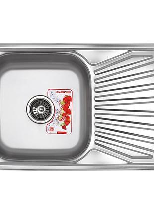 Мойка кухонная zerix z7848-08-180d (decor) (zx1605)