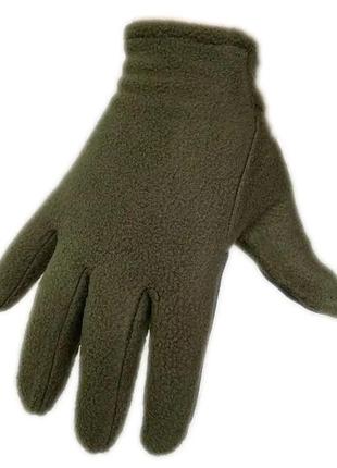 Перчатки зимние на искусственном меху цвет олива m1 фото
