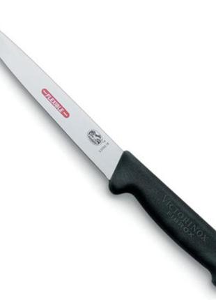 Нож кухонный филейный victorinox fibrox 18 см, черный1 фото
