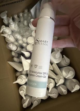 Ультралегкий захисний крем-гель spf 50 smart4derma aquagen 4d moisturizer spf 50 ageles cream-gel