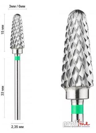 Фреза твердосплавная 41360 dlx кукуруза ø 6 мм зеленая (dxf001181)