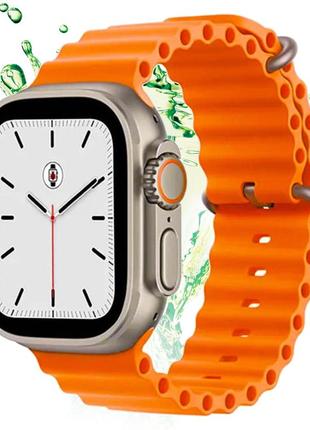 Ремешок apple watch ocean band 42/44/45/49 (m) оранжевый orange