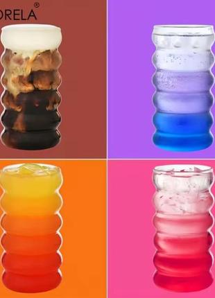 Склянка прозора хвилеподібна для коктейлів 500 мл4 фото