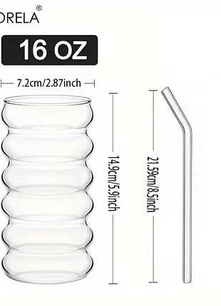 Склянка прозора хвилеподібна для коктейлів 500 мл7 фото