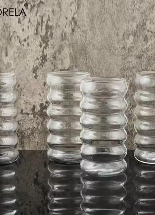 Склянка прозора хвилеподібна для коктейлів 500 мл3 фото