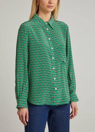 Rossana diva made in italy стильная принтовая рубашка блузка блуза цветочный принт бренд rossana diva made in italy, р.38