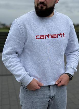 Мужская кофта серая, толстовка carhartt мужской свитшот carhartt свитшот светлый джемпер кархарт carhartt s-xl