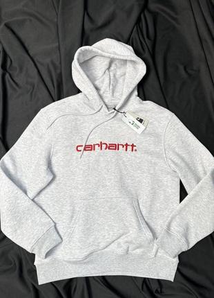 Мужское худи серое, толстовка carhartt мужское худи hoodie carhartt худи светлое кархарт carhartt s-xl