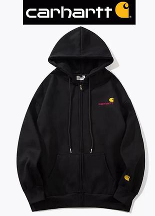 Худи спорт унисекс с рисунком hoodie  carhartt, толстовка черного цвета кархарт carhartt s-xl