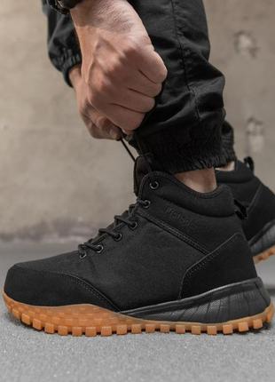 Мужские термо кроссовки stepper black/camel