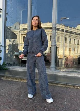 ‼️костюм прогулянковий в стилі zara з турецької тринитки мрамор якості пеньє ‼️не кошлатиться ‼️
