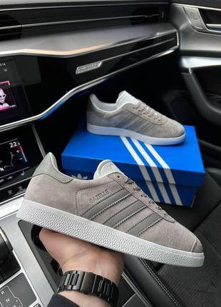 Мужские качественные кроссовки adidas gazelle gray ,прочные и легкие,кроссовки классика,спортивные комбин3 фото