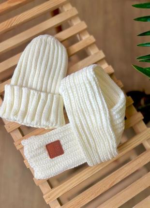 Шапка и шарф детский набор