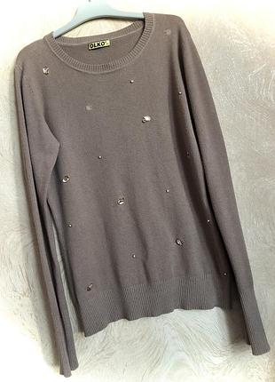 Джемпер базовый коричневый мягко лонгслив свитер
