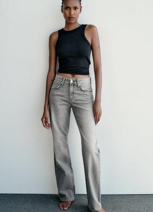 Джинси zara, wide leg zara, zara 6045/228, trf wide-leg mid-rise full length jeans