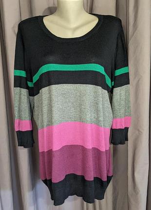 Тонкий свитерок в полоску большой размер