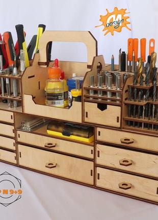 Органайзер для мастерской "майстер n 9+9" ящик для хранения иструмента конструктор (ommn 9+9)