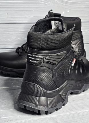 Шкіряні чоловічі чорні зимові черевики шнурок/змійка тм bumer/бумер!!