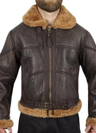 Куртка лётная кожаная английская raf irving 2xl brown1 фото