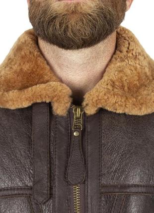 Куртка лётная кожаная английская raf irving 2xl brown5 фото