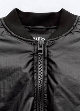Зимова куртка zara бомбер чорна утеплена оригінал