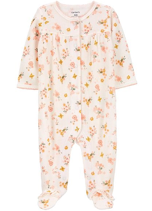 Carters хлопковый человечек поддева слип для девочки термо цветы