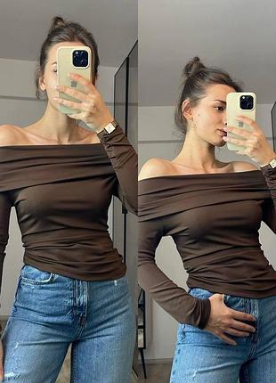 Женская тонкая летняя кофточка с открытыми плечами розміри - 42-46 універсал