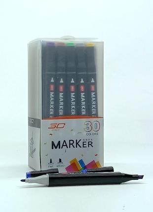 Скетч маркери "marker 6884" двосторонні 30 кольорів 7368-30bl