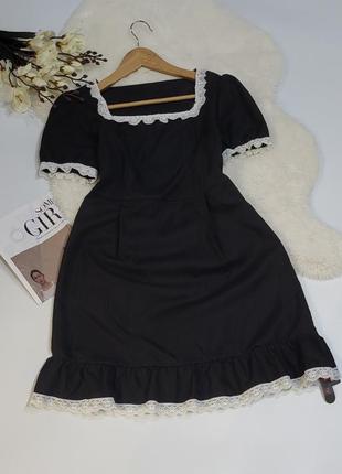Черное платье с кружевом2 фото