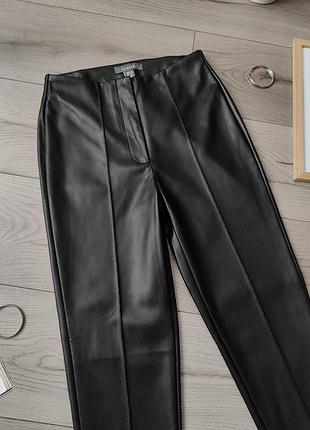 Черные утепленные леггинсы под кожу s / лосины / primark / женские брюки / с высокой посадкой