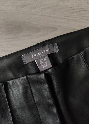 Черные утепленные леггинсы под кожу s / лосины / primark / женские брюки / с высокой посадкой
