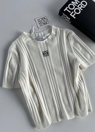 Американка в стиле loewe белая рубчик