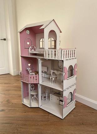 Кукольный дом woodcraft для барби 104 см, домик для кукол barbie код/артикул 29 а199