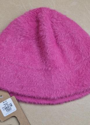 Тепленька пухнаста рожева шапка панапка primark.